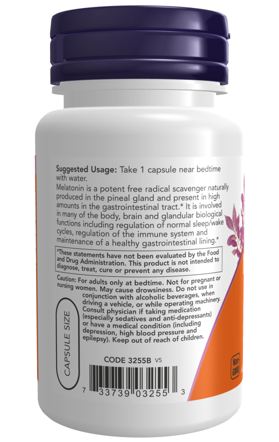 Now Melatonin 3 mg Veg Capsules
