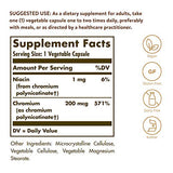Solgar Chromium Polynicotinate Yeast Free 200 mcg 100 Veg Caps