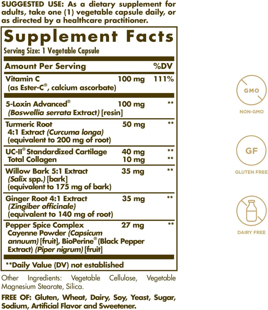 Solgar No. 7 - Joint Support and Comfort - 30 Vegetarian Capsules
