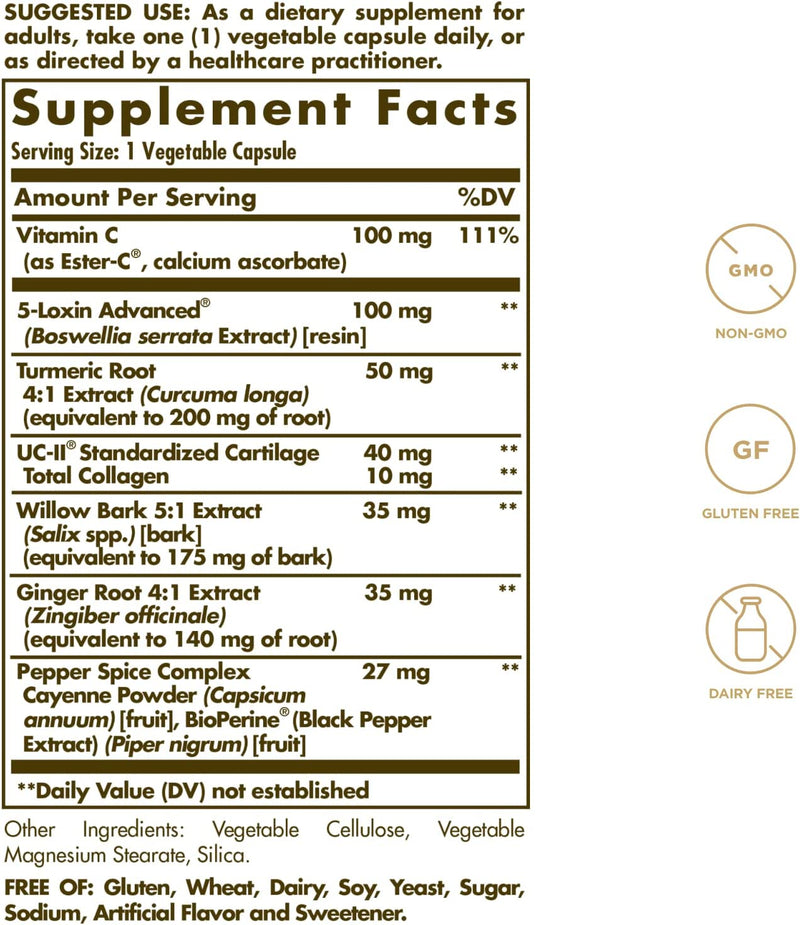 Solgar No. 7 - Joint Support and Comfort - 30 Vegetarian Capsules
