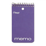 Mead Wirebound College Ruled Memo Book, Colors May Vary 1 ea (1 Pack)