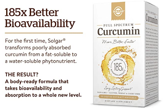 Solgar Full Spectrum Curcumin Liquid Extract, 30 Softgels - Faster Absorption - Brain, Joint & Immune Health - Long Lasting Support - Gluten Free, Non GMO, Dairy Free, Soy Free - 30 Servings