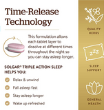 Solgar Triple Action Sleep, 30 Tri-Layer Tablets - Time-Release Melatonin & L-Theanine Plus Herbal Blend - Helps You Relax, Fall Asleep Fast - Non-GMO, Gluten Free - 30 Servings