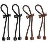 Pulleez Set of 4 Sliding Ponytail Holders, Elastic Hair Tie (Brown/Black), Hair Accessory, No Hair Breakage, Can be Worn as Bracelet, (1 Pack)