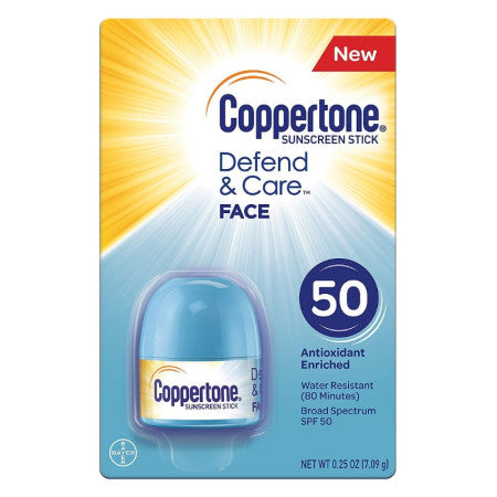 Coppertone Defend & Care Face Sunscreen Stick SPF 50,  1 ea (1 Pack)