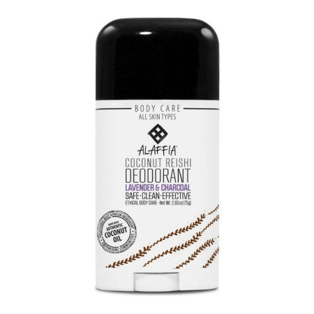 Alaffia, Coconut Reishi Deodorant, Lavender & Charcoal 2.65 oz (1 Pack)