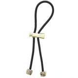 Pulleez Sliding Ponytail Holder, Gold Knot Charms, Black Elastic 1 ea (1 Pack)