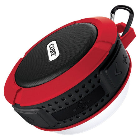 Coby Waterproof Portable Handheld Bluetooth Speaker,Red 1 ea (1 Pack)