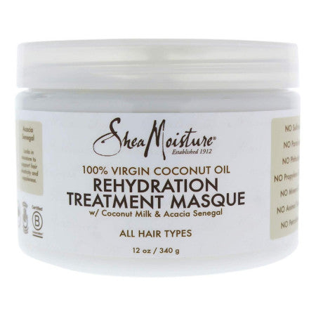 Shea Moisture 100% Virgin Coconut Oil Rehydration Treatment Masque for Unisex Masque, 12 oz (1 Pack)