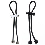 Pulleez Knot Charm 2 Pack- Silver Knot Charm with Black Elastic, Black Acrylic with Black Elastic-Sliding Ponytails Holders, 1 ea- (1 Pack)