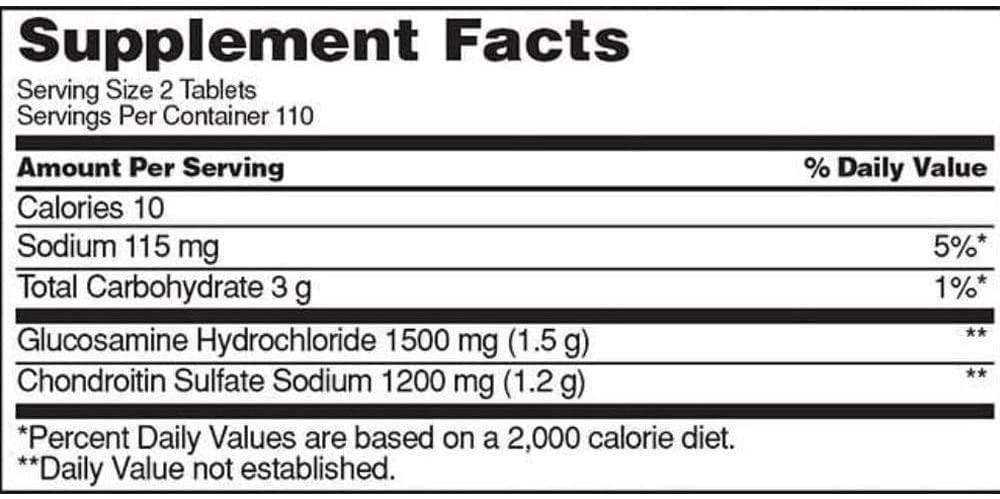 Kirkland Signature Extra Strength Glucosamine 1500mg/Chondroitin 1200mg Sulfate 220 Tablets (Pack of 2)