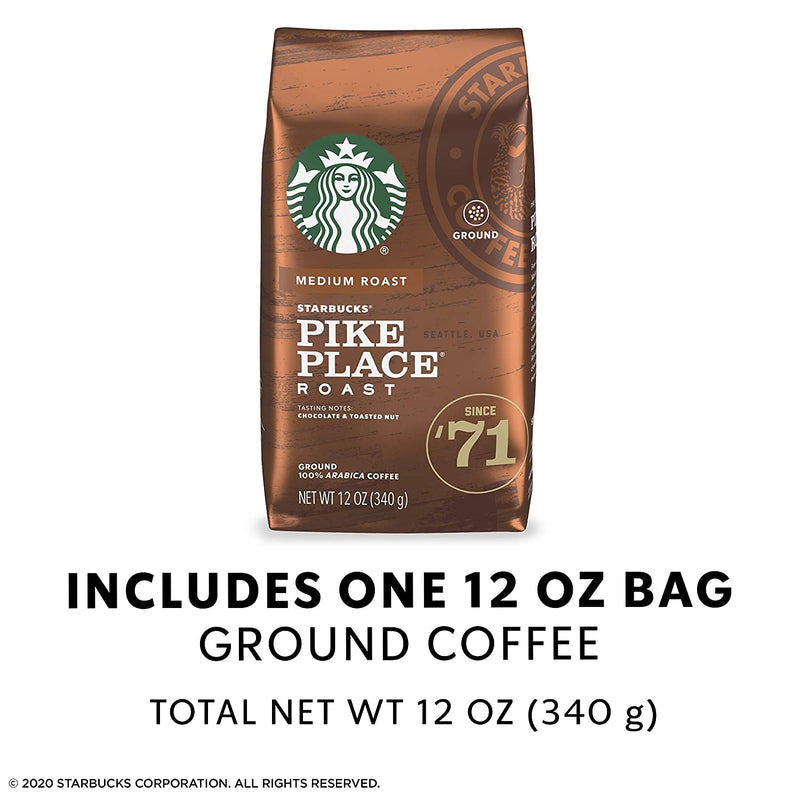 Starbucks Medium Roast Ground Coffee Pike Place Roast 12oz