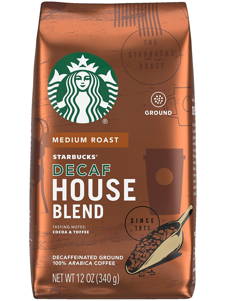 Starbucks Decaf House Blend Medium Roast Ground Coffee 12 oz