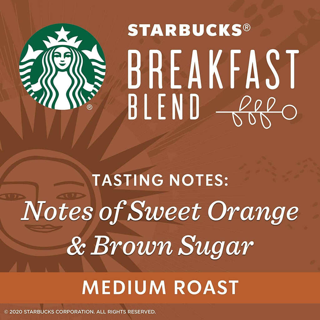 Starbucks Breakfast Blend Medium Roast Ground Coffee 12 oz