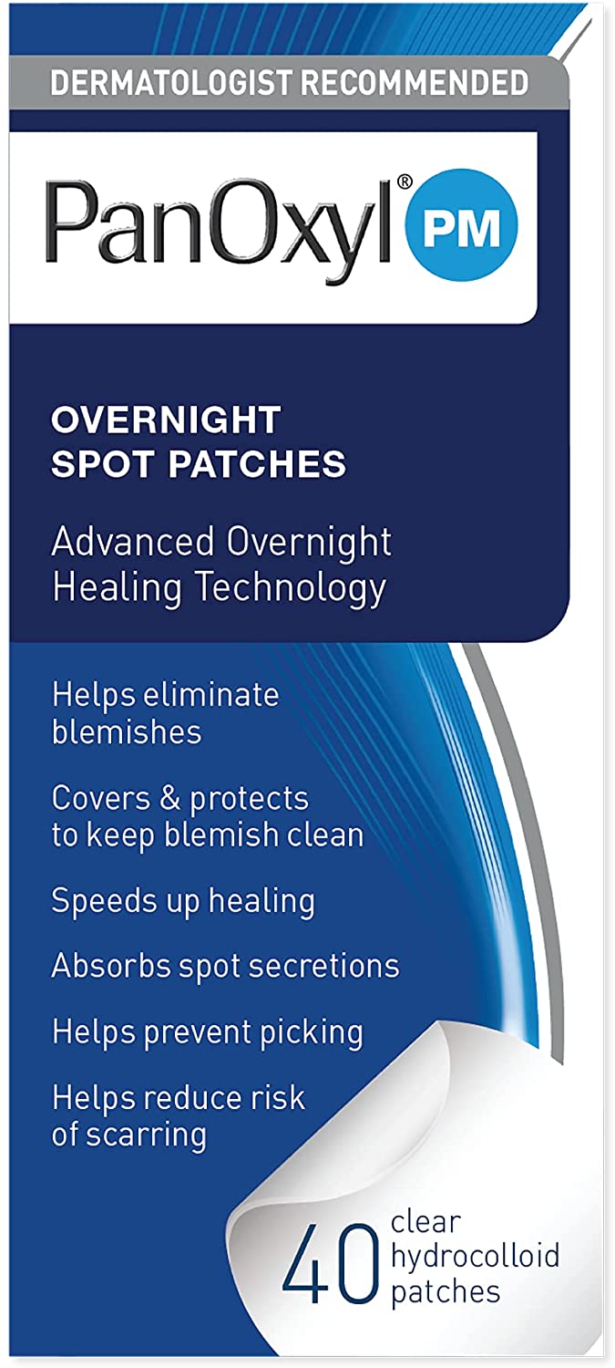 PanOxyl PM Overnight Spot Patches, Advanced Hydrocolloid Healing Technology, Fragrance Free, 40 Count