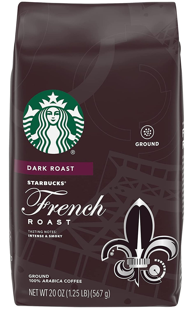 Starbucks French Roast Dark Roast Ground Coffee Whole Bean 12oz