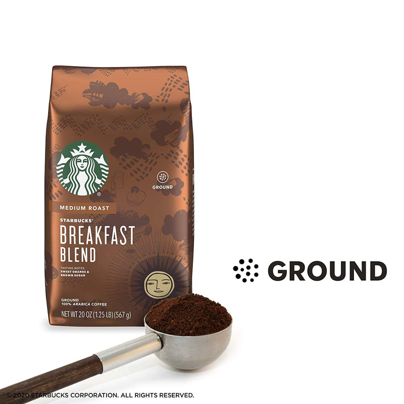 Starbucks Breakfast Blend Medium Roast Ground Coffee 12 oz