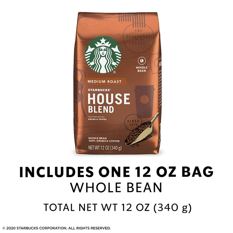 Starbucks Medium Roast Whole Bean Coffee — House Blend — 1 bag (12 oz.)