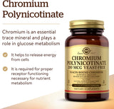 Solgar Chromium Polynicotinate 200 mcg, 100 Vegetable Capsules - Pack of 2 - Supports Healthy Blood Sugar Metabolism - Niacin-Bound Chromium - Vegan, Gluten, Yeast & Dairy Free - 200 Total Servings