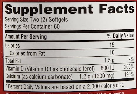 Schiff Super Calcium - 1200 mg - 120 Softgels