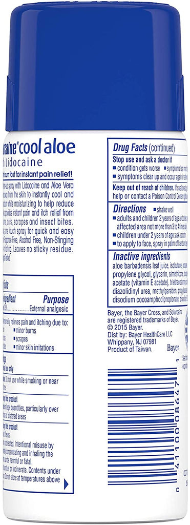 Solarcaine Cool Aloe Sunburn Relief Spray, 4.5 Ounces Each (Pack of 2)