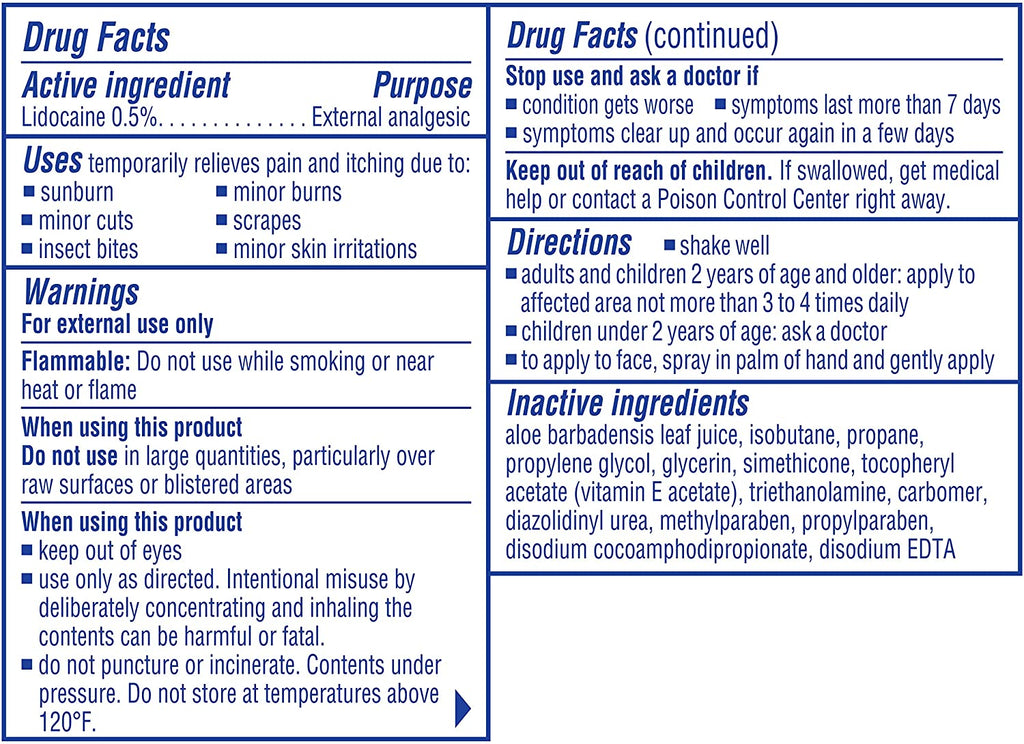 Solarcaine Cool Aloe Sunburn Relief Spray, 4.5 Ounces Each (Pack of 2)