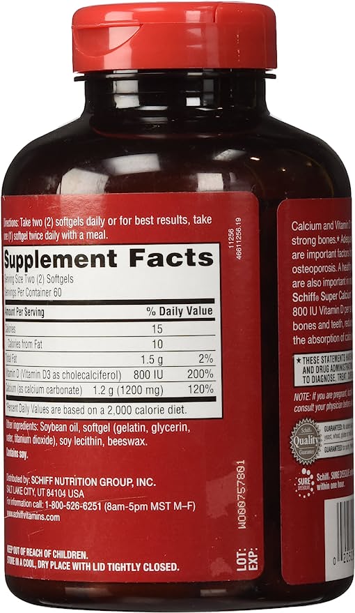 Schiff Super Calcium - 1200 mg - 120 Softgels