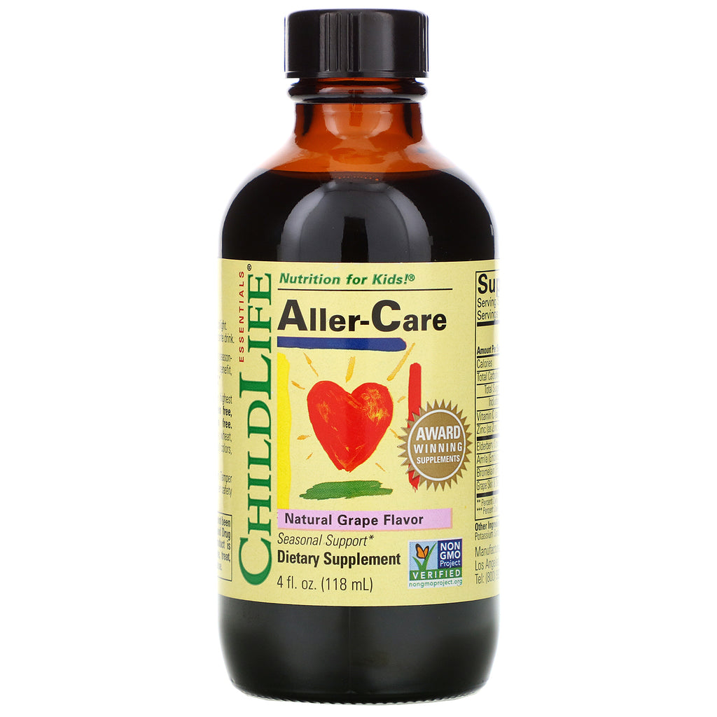 ChildLife Essentials Aller-Care for Infants, Babys, Kids, Toddlers, Children, and Teens, Glass Bottle, 4-Ounce