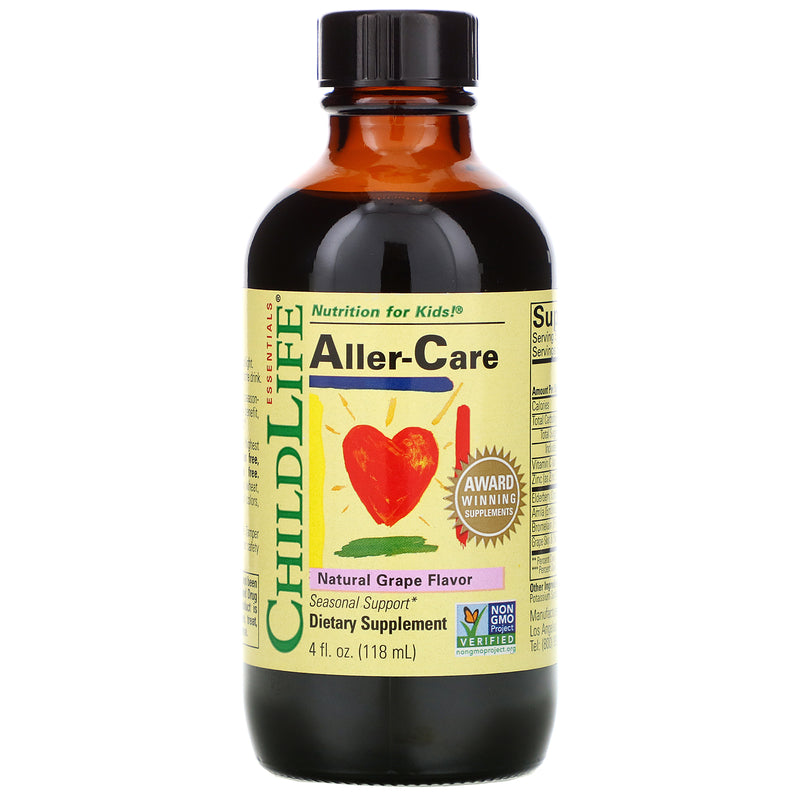 ChildLife Essentials Aller-Care for Infants, Babys, Kids, Toddlers, Children, and Teens, Glass Bottle, 4-Ounce