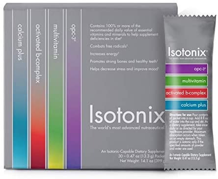 Isotonix Daily Essentials Packets, Calcium Plus, Activated B Complex, Multivitamin, OPC-3, Increases Energy, Strong Bones, Helps Decrease Stress & Improves Mood, Market America (30 Packets, 399g)