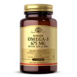 Solgar Kosher Omega-3 675 mg, 50 Softgels - Cardiovascular, Joint & Cellular Health - Concentrated Omega-3 Fatty Acids EPA & DHA - Non-GMO, Gluten Free, Dairy Free, Kosher - 50 Servings