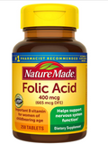 Nature Made Folic Acid 400 mcg (665 mcg DFE, 250 Tablets)