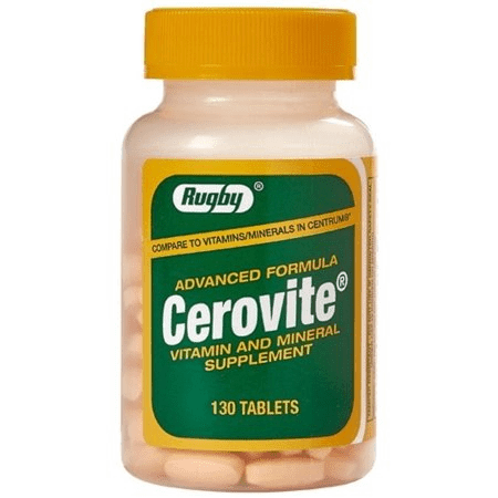Multivitamin with Iron Supplement Cerovite 3500 IU  400 IU  200 mg Strength Tablet 130 per Bottle - 1 ea (1 Pack)