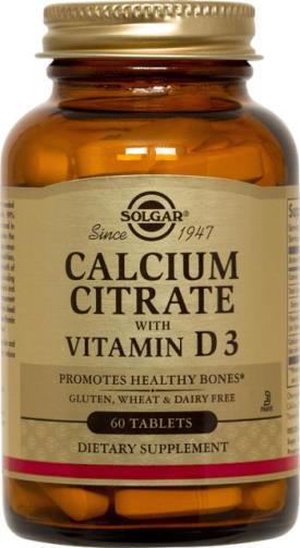 Solgar Calcium Citrate with Vitamin D3 - 60 Tablets