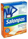 Salonpas Pain Relieving Gel Patches HOT for Back, Neck, Shoulder, Knee Pain and Muscle Soreness - 8 Hour Pain Relief - 6 Count