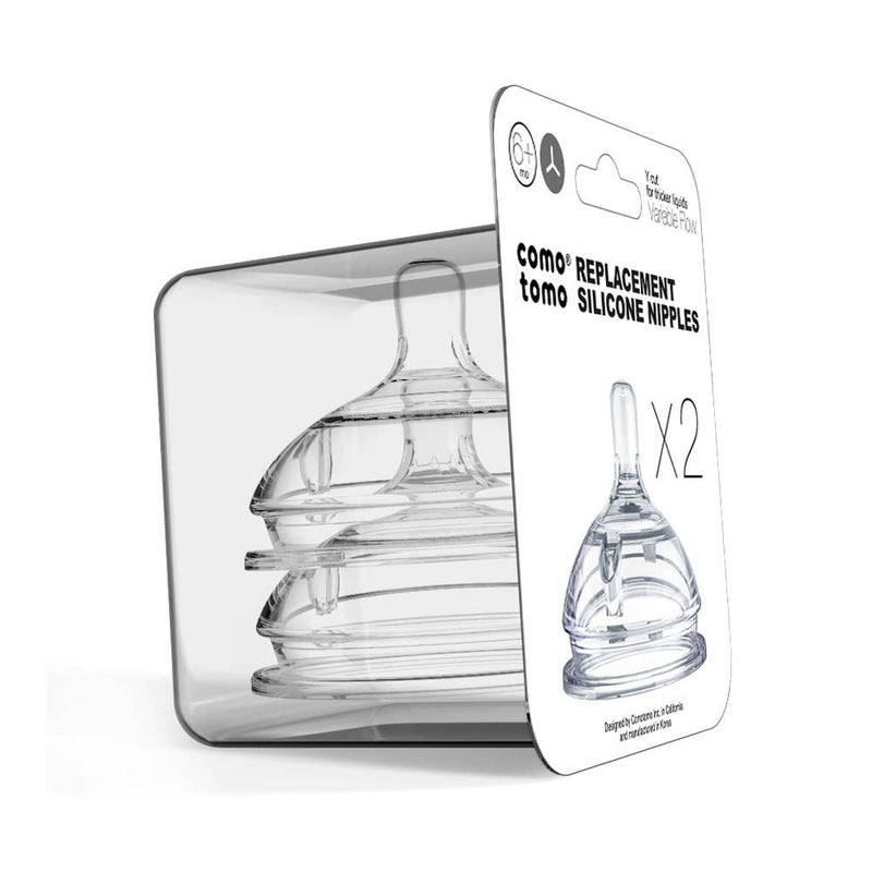 Comotomo Baby Bottle Silicone Replacement Nipples (6 Pack): Fast Flow (6+ Months)