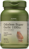 GNC Herbal Plus Odorless Super Garlic 1100mg | Supports Cardiovascular Health, Vegetarian Formula | 100 Tablets