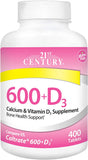 21st Century Calcium Plus D Supplement Tablet , 600 mg, 400 Count