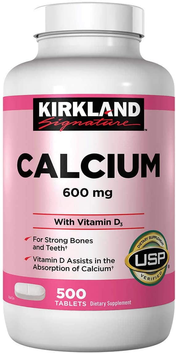 Kirkland Signature Calcium 600mg + Vitamin D - 500 Tabs