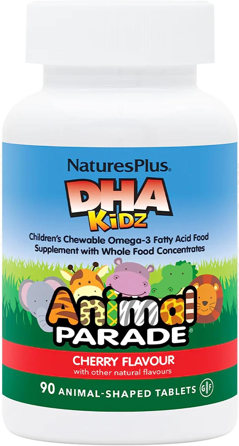 NaturesPlus Animal Parade DHA Children's Chewables - Natural Cherry Flavor - 90 Chewable Animal