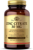 Solgar Zinc Citrate 30 mg, 100 Vegetable Capsules