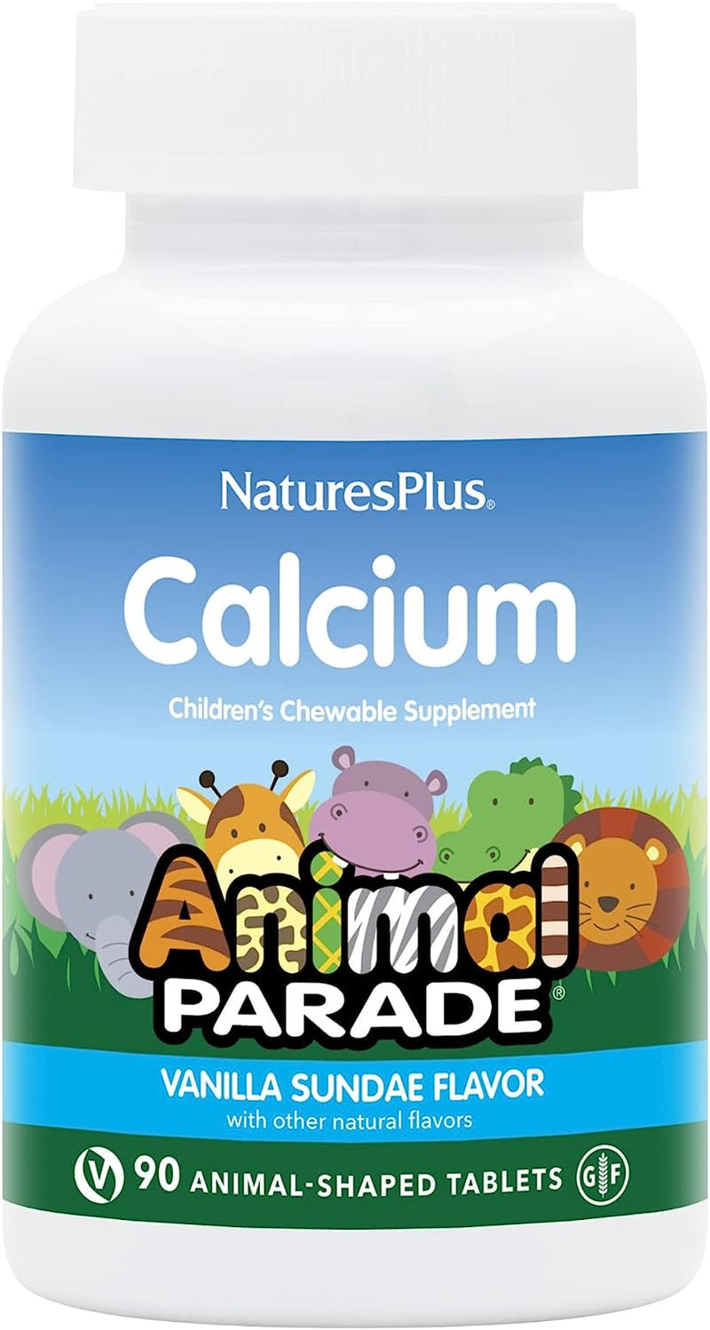 NaturesPlus Animal Parade Calcium, Vanilla Sundae Flavor - 90 Animal-Shaped Chewable Tablets