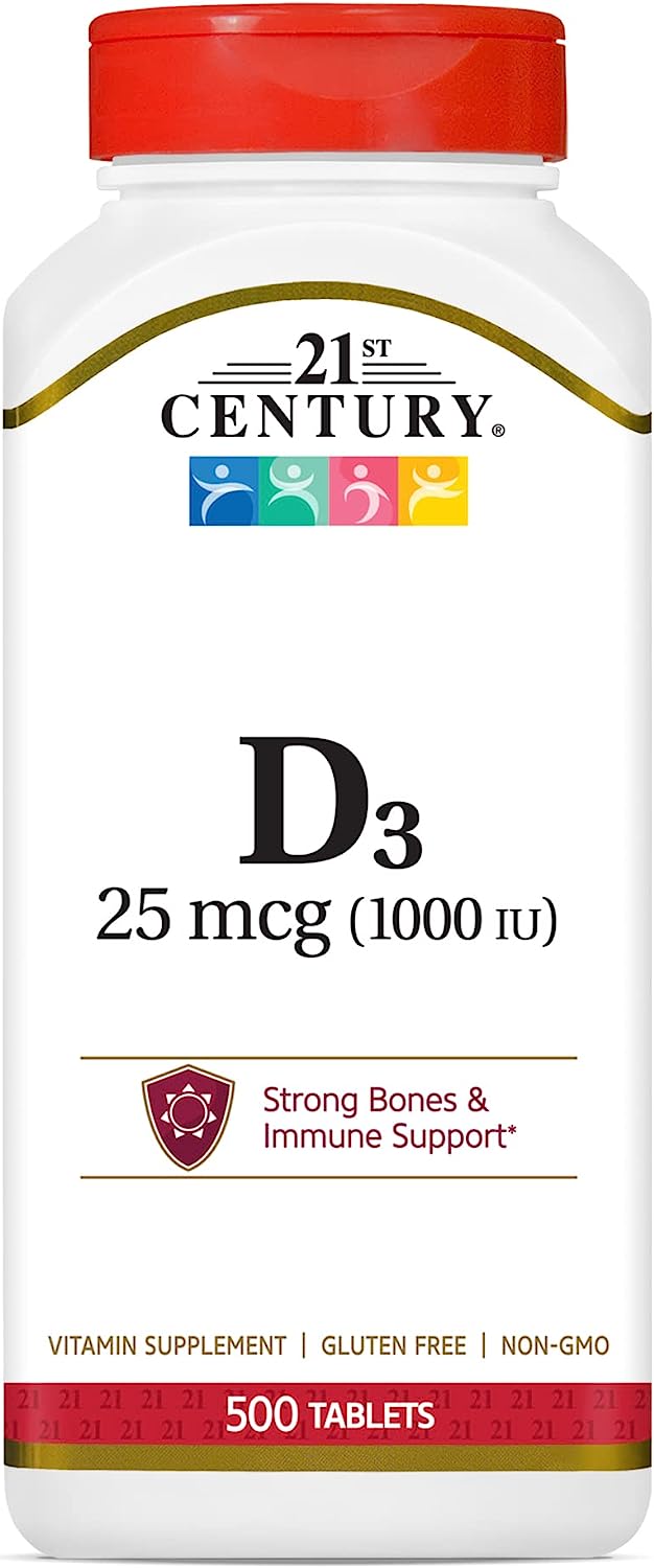 21st Century D3 1000 IU Tablets, 500 Count