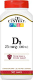 21st Century D3 1000 IU Tablets, 500 Count