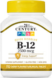 21st Century B-12 2500 mcg Sublingual Tablets, 110 Count