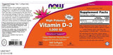 NOW Supplements, Vitamin D-3 1,000 IU, High Potency, Structural Support*, 360 Softgels