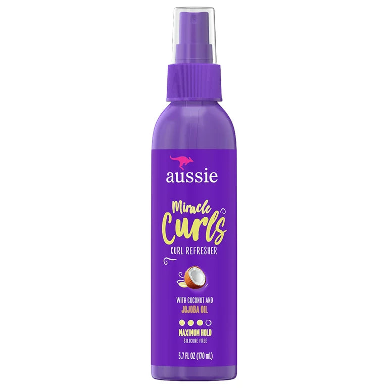 Aussie Miracle Curls Curl Refresher Spray Gel, Max Hold, 5.7 fl oz