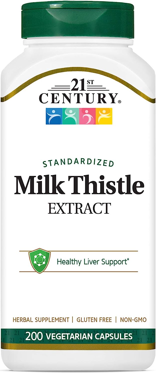 21st Century Milk Thistle Extract Veg Capsules, 200 Count