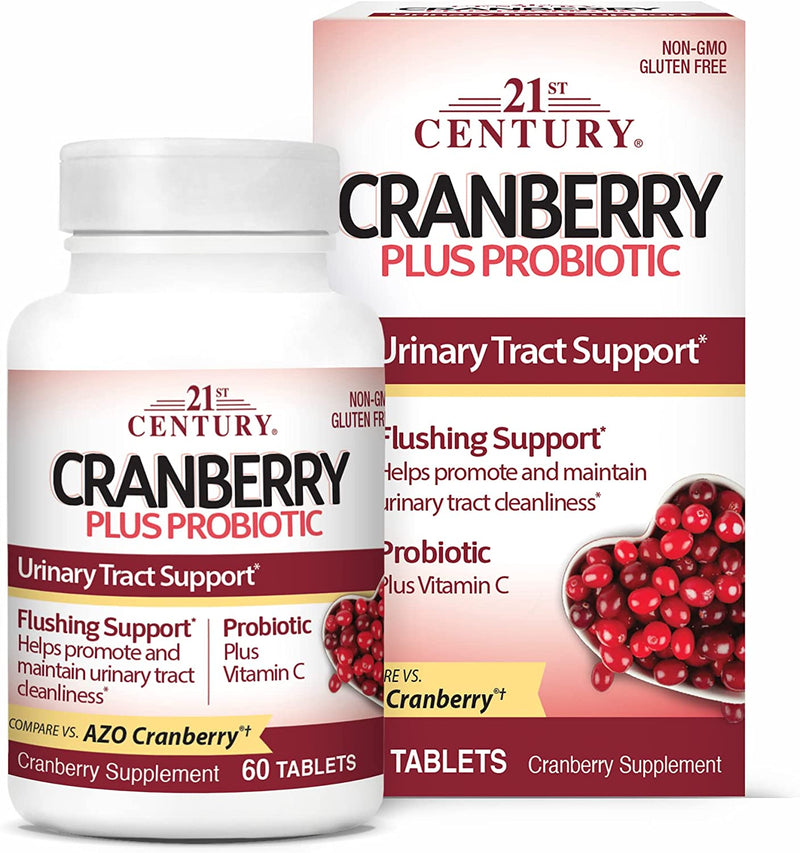 21st Century Cranberry Plus Probiotic Tablets, 60 Count