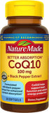 Nature Made CoQ10 100mg with Black Pepper Extract for Enhanced Nutrient Absorption, Dietary Supplement for Heart Health Support, 30 Softgels